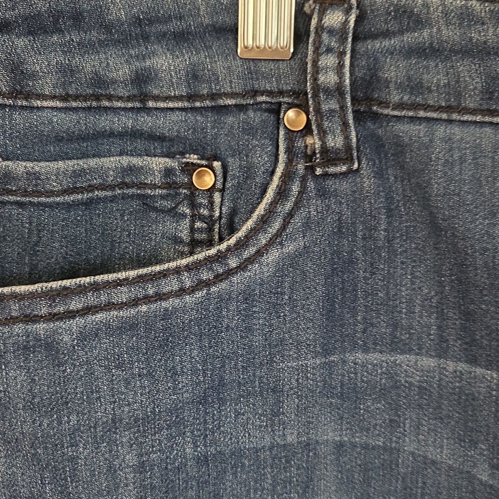 Christopher & Banks Blue Denim Skorts with Floral Embroidery - Picture 5 of 8